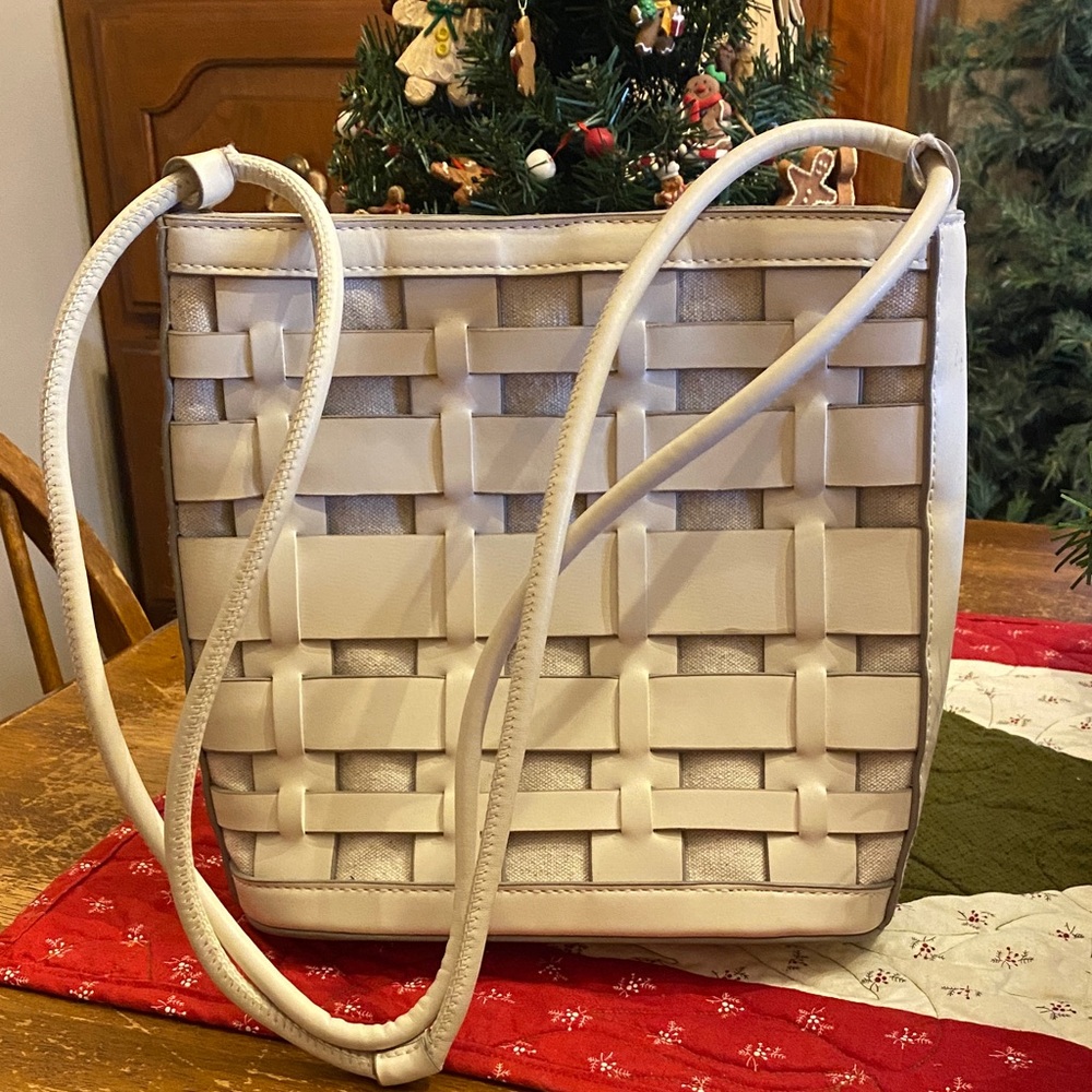 a new day Cream Woven Shoulder Bag